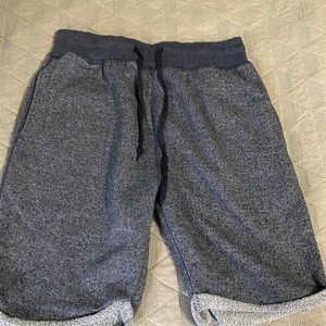 Men’s small dark blue and grey sweat shorts